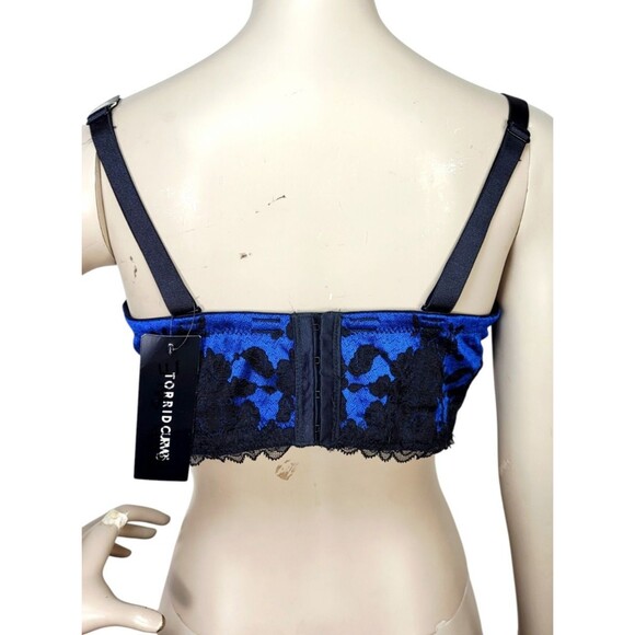 Torrid Lace Blue Strappy Convertible 6 Ways to Wear Strapless Push-Up Bra 42DDD - Picture 8 of 15